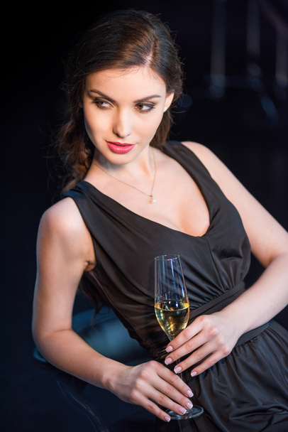 woman drinking champagne  - Photo, Image