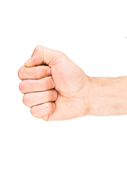 Людський кулак ізольований на білому тлі
 - Фото, зображення