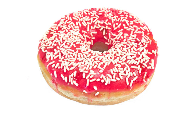 Donut avec des aspersions isolées sur fond blanc - Photo, image