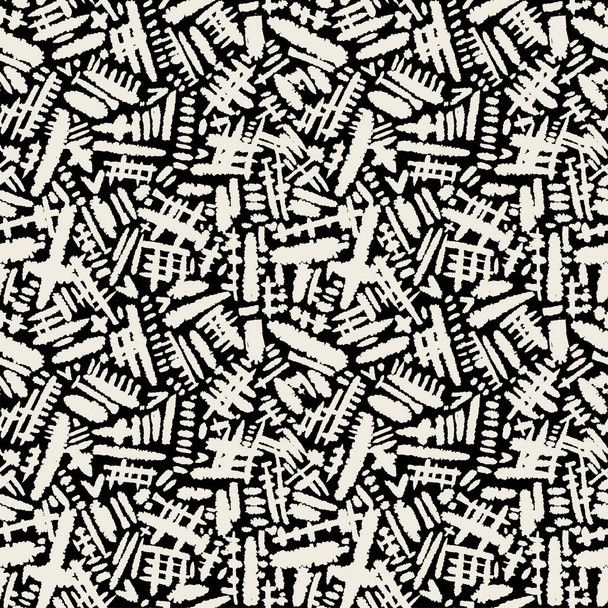 Seamless brushpen textile doodle pattern grunge texture - Vetor, Imagem