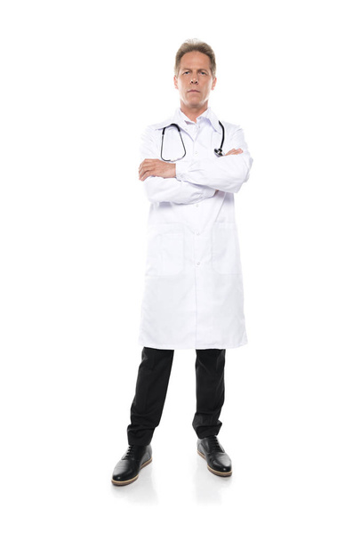 mature doctor in white coat  - Zdjęcie, obraz