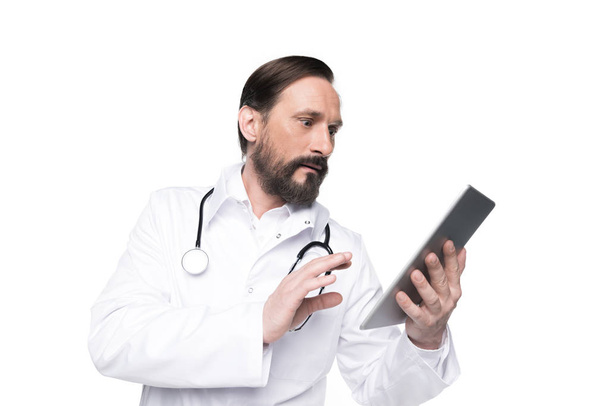 bearded doctor with stethoscope - Photo, Image
