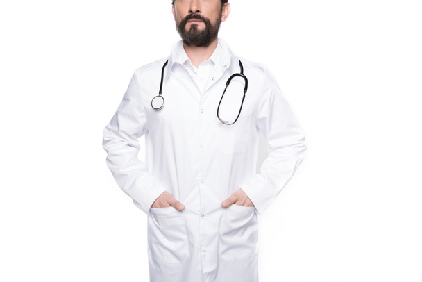 medico barbuto con stetoscopio
   - Foto, immagini