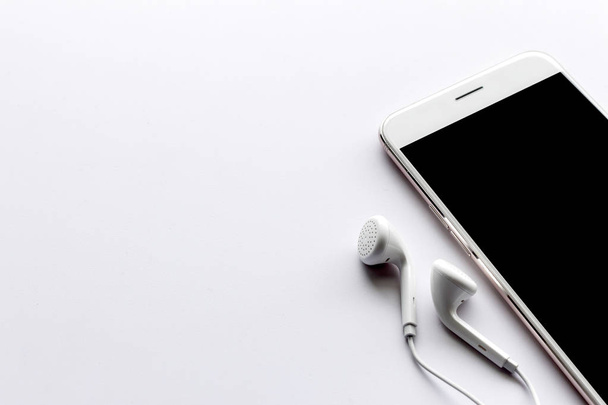  smartphone and earphone  - Photo, Image