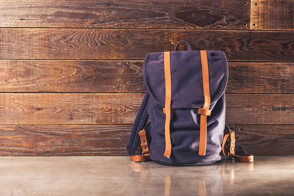 Canvas and leather backpack  - Foto, Imagen