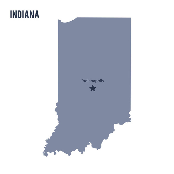 Вектор карту штату Індіана, ізольовані на білому тлі. - Вектор, зображення