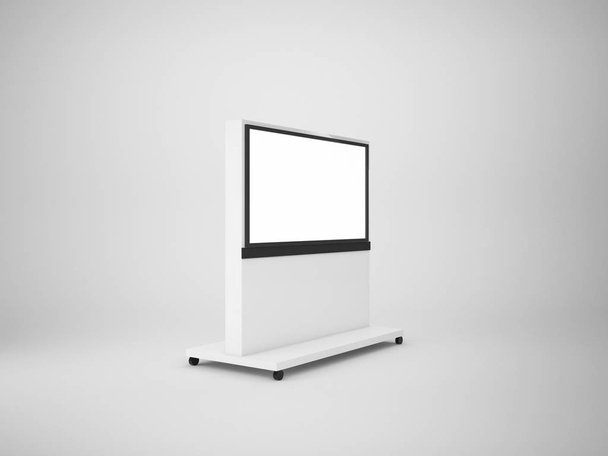3d rendering TV wall isolated on white , mock up illustration - Фото, зображення