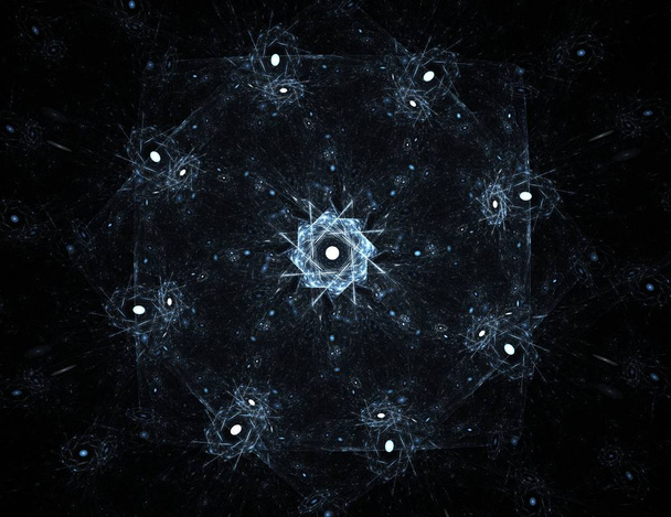 Geometrie von Raumreihen. optisch ansprechender Hintergrund aus konzeptionellen Gitterkurven und fraktalen Elementen als Element geeignet  - Foto, Bild