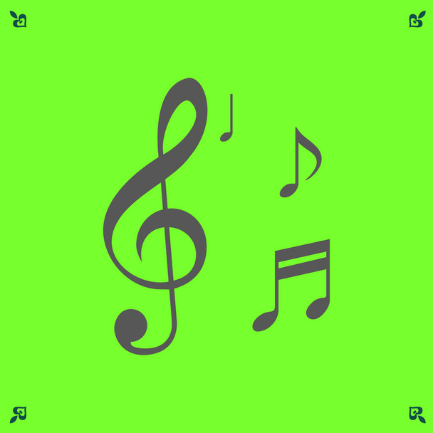 Икона музыкальной ноты
 - Вектор,изображение