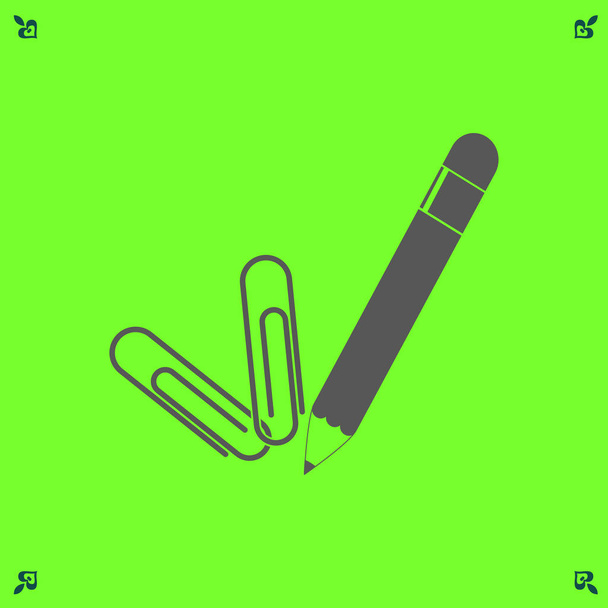 ikona ołówka i zszywki - Wektor, obraz