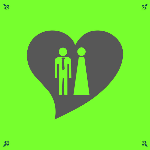 Heart icon and man and woman - Vector, Image