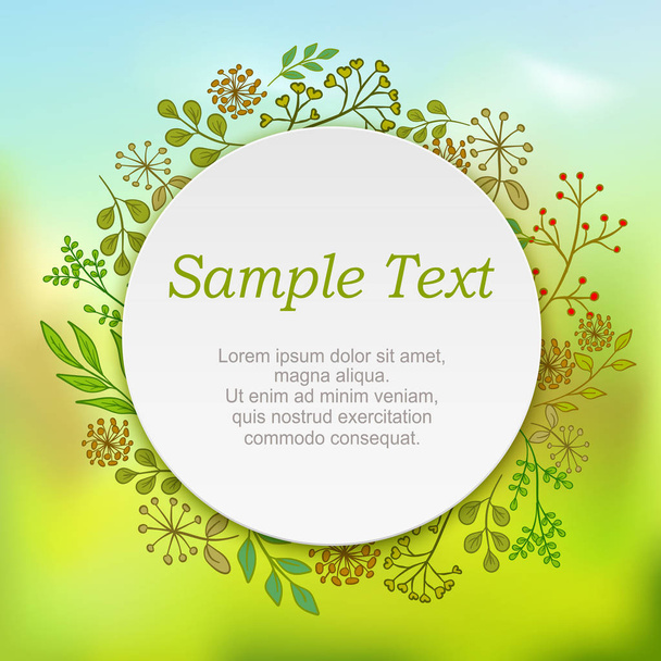 Wreath on green text - Vektor, obrázek