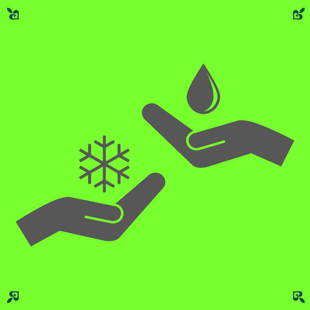 csepp- és hópehely ikon - Vektor, kép