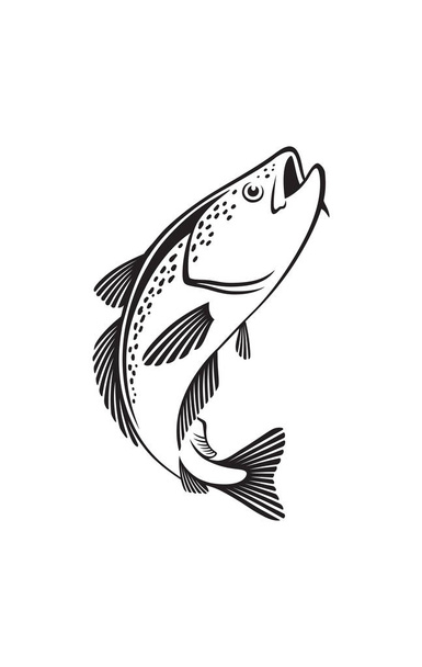 rybí treska ikona - Vektor, obrázek