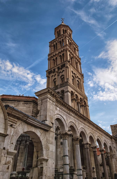 Saint Domnius, Dujam, Duje, old town, Split, Horvátország-ban a bell tower-székesegyház - Fotó, kép