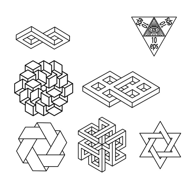 Impossible geometry symbols vector set. - Vector, Image