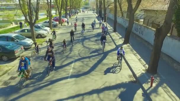 Official start of the bike season in Plovdiv, Bulgaria - Materiał filmowy, wideo
