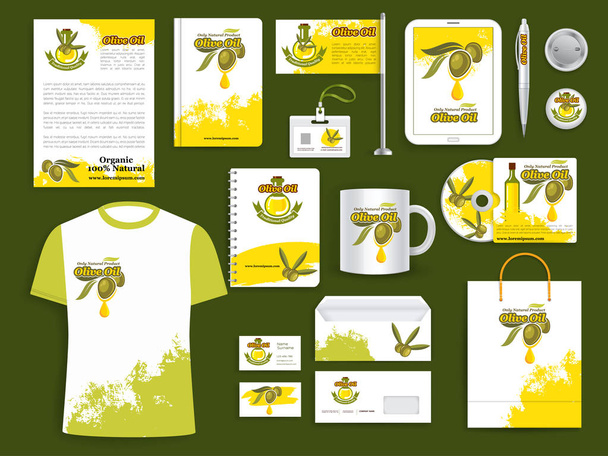 Corporate identity vector items olive oil products - ベクター画像