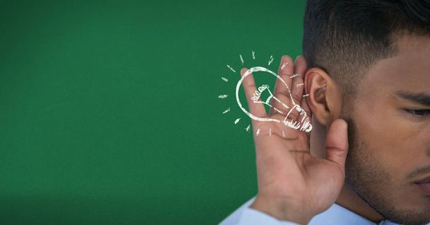 Digital composite image of businessman listening idea - Foto, Bild