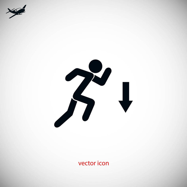figura hombre y dirección flecha icono
 - Vector, imagen