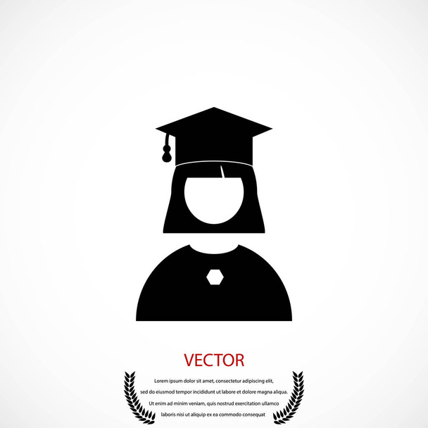 Mujer graduada Icono
 - Vector, imagen