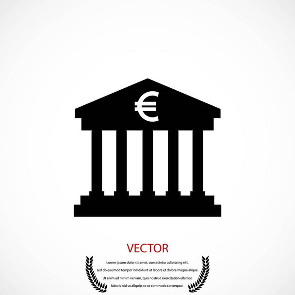 Euro Bank wektor ikona - Wektor, obraz
