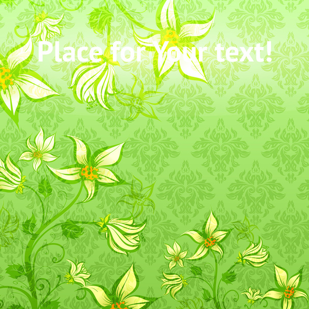 Abstract colorful bright spring or summer floral background with flowers for design - Vetor, Imagem