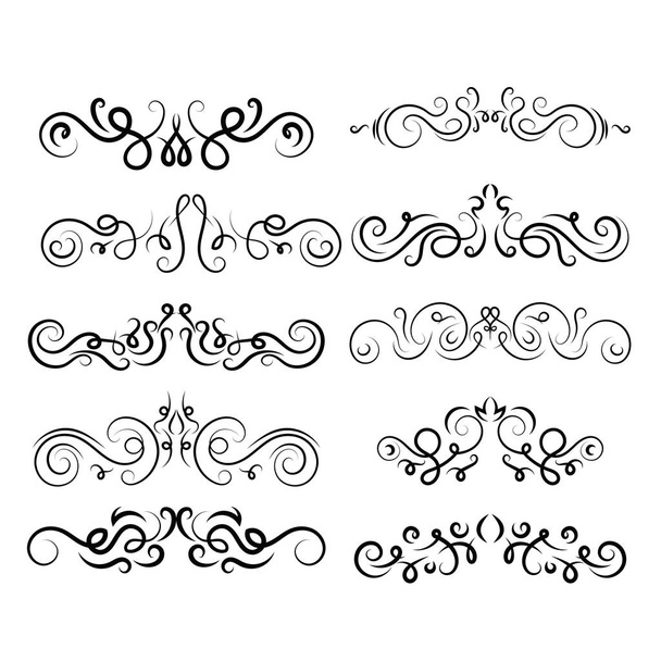Kalligrafiset settien suunnitteluelementit eps 10 vektori
 - Vektori, kuva
