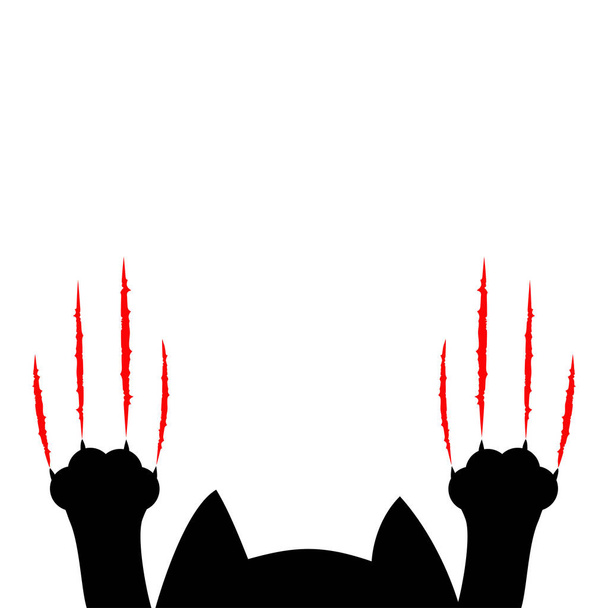 Cartoon zwarte kat  - Vector, afbeelding
