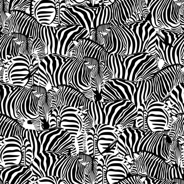 Zebra seamless pattern. Wild animal texture. - Vektor, obrázek