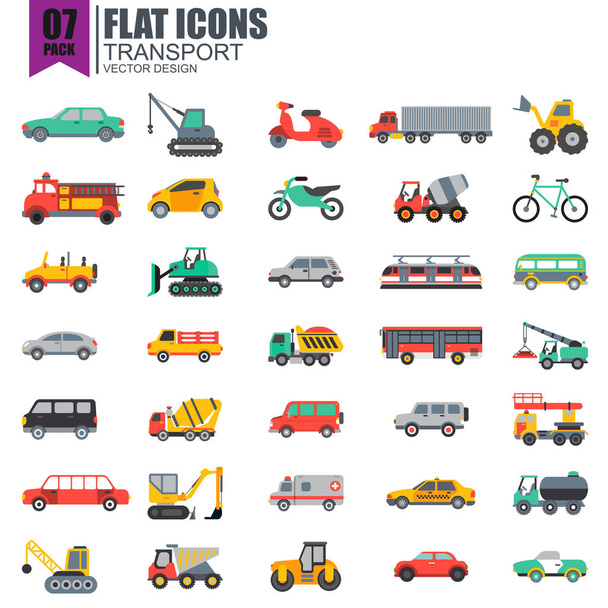conjunto de iconos de transporte - Vector, imagen