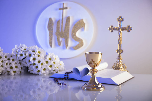  First Holy Communion. Catholic religion theme.  - Photo, Image