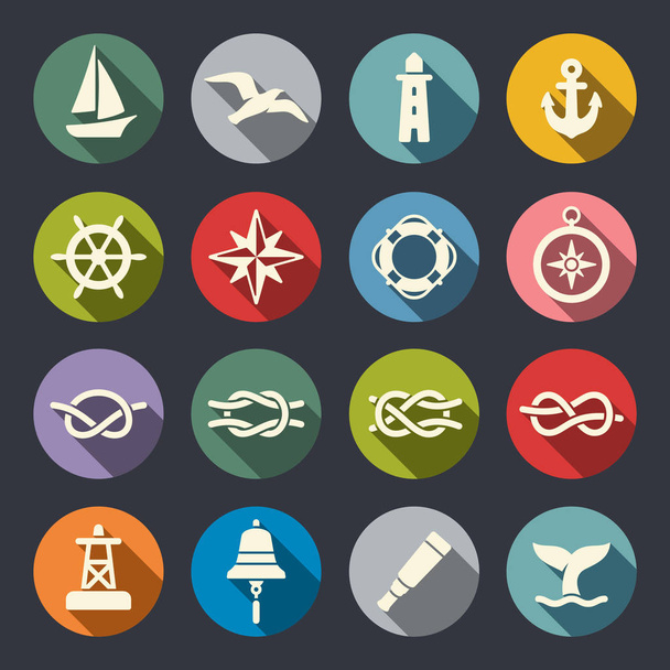 nautical icons set - Vecteur, image