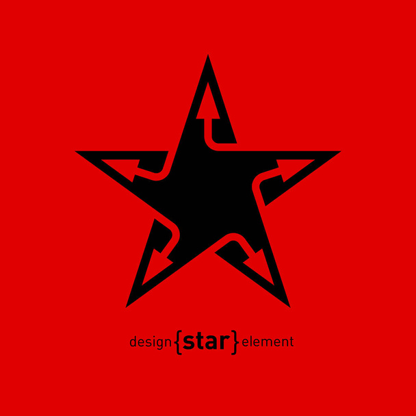 Star with arrows logo - Vector, Image