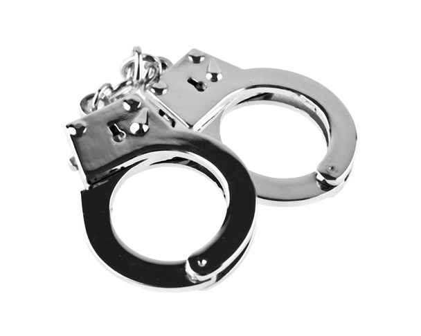 metal handcuffs isolated on white background  - Photo, Image