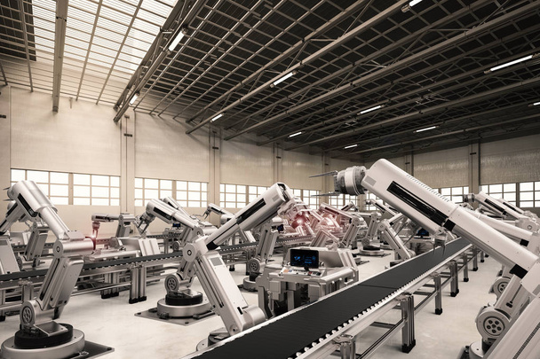 robot arms with conveyor line - Photo, Image