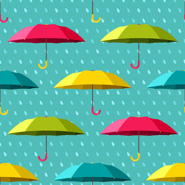Seamless pattern with colorful umbrellas - Διάνυσμα, εικόνα