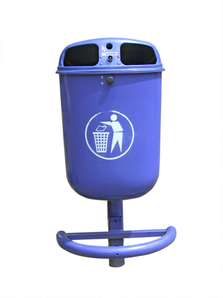 niebieski śmieci kontener - Zdjęcie, obraz