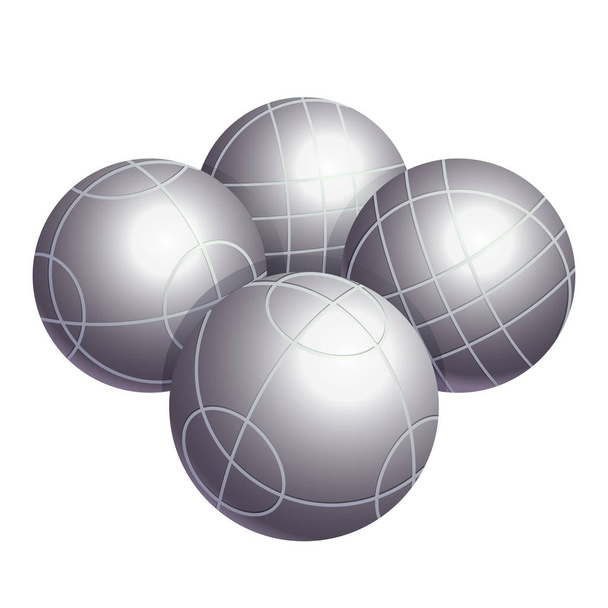 Bezbarvá petanque koule vyrobené z kovových nebo plastových vektoru - Vektor, obrázek