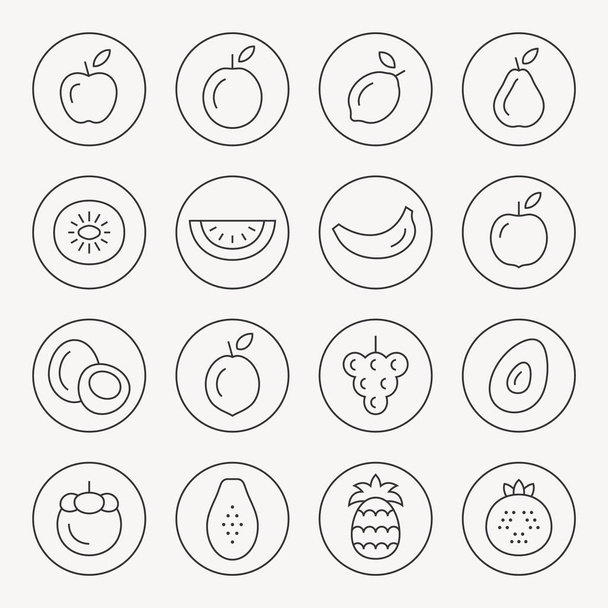 Fruits line icons - Διάνυσμα, εικόνα
