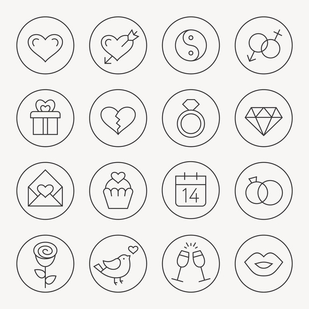 love icons set - Vector, Image