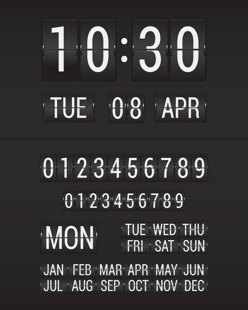 Flip Clock Black - Vector, Image