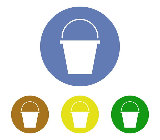 Bucket icon set on white background - Vector, Image