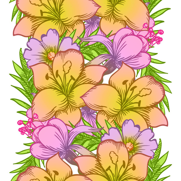 Seamless flower pattern - Vetor, Imagem