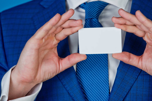 business or credit card in hands of businessman, business ethics - Foto, Bild