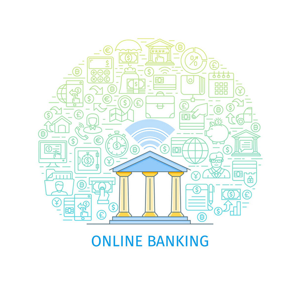 Çevrimiçi bankacılık kavramı - Vektör, Görsel