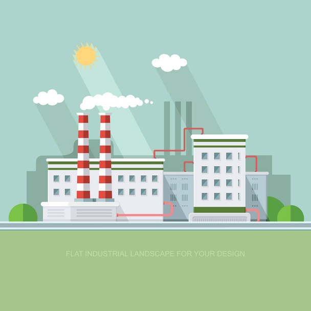 industry manufactory building. Factories producing oil and gas,  - Vector, Image