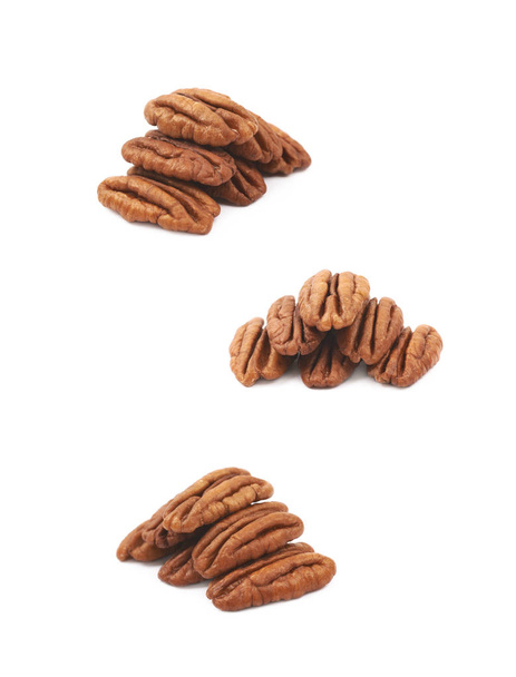 Pile of pecan nuts isolated - Photo, image