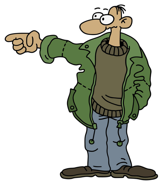 Забавна людина в зеленому піджаку
 - Вектор, зображення