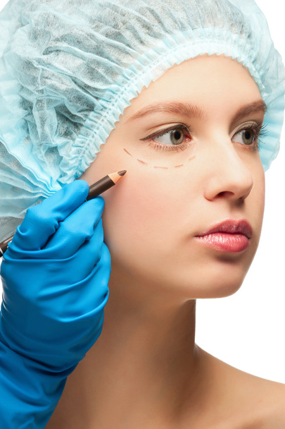 Face before plastic surgery operation - Фото, зображення
